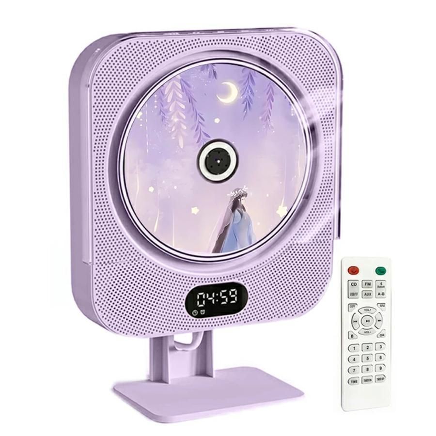 【送料無料】 CDプレーヤー 卓上置き壁掛け CDラジカセ コンパクト ポータブルCD プレーヤー有線 Bluetooth スピーカー付き かわいい 子供用 CD音楽プレーヤー 五色