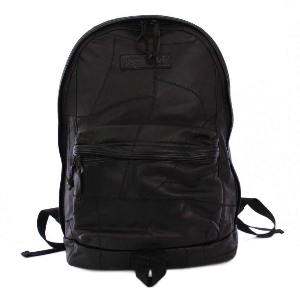 シュプリーム SUPREME 19AW Patchwork Leather Backpack パッチワークレザーバックパック リュックサック デイパック 黒 |KH