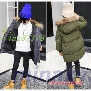 中綿ジャケットフード付き男の子ダウンコートファー付きキッズロング子ども用ジュニアコート防寒着