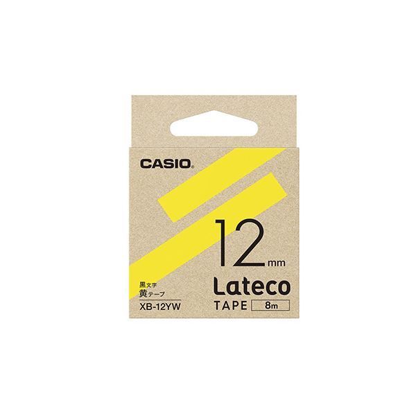 （まとめ） カシオ ラベルライター Lateco 詰め替え用テープ 12mm 黄