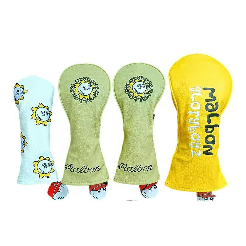 malbon golf マルボンゴルフ クラブ ヘッドカバー 1 3 5 UT 4点セット ゴルフヘッドカバー
