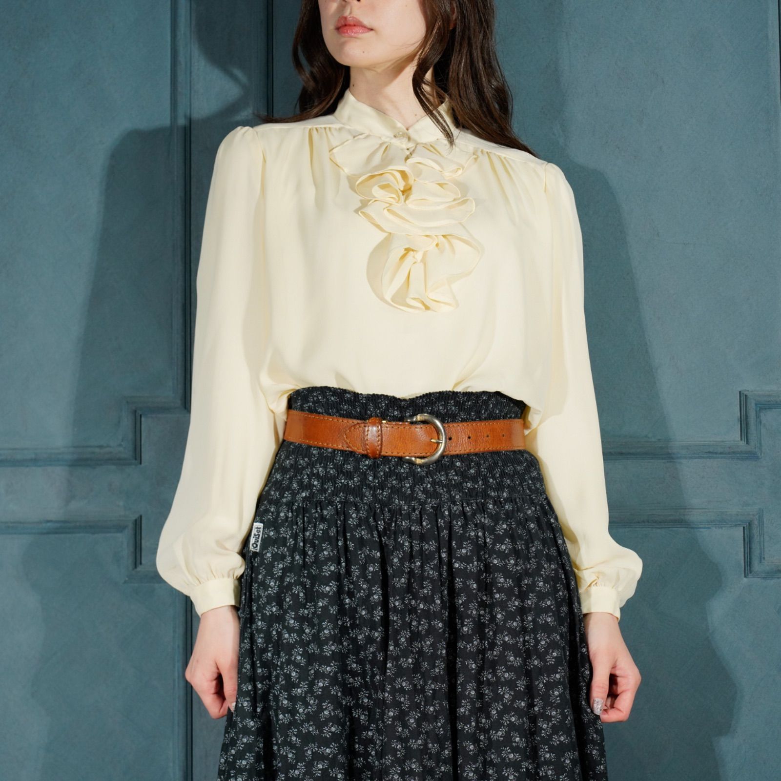 BLOUSE|アメリカ古着フリルタイデザインブラウス