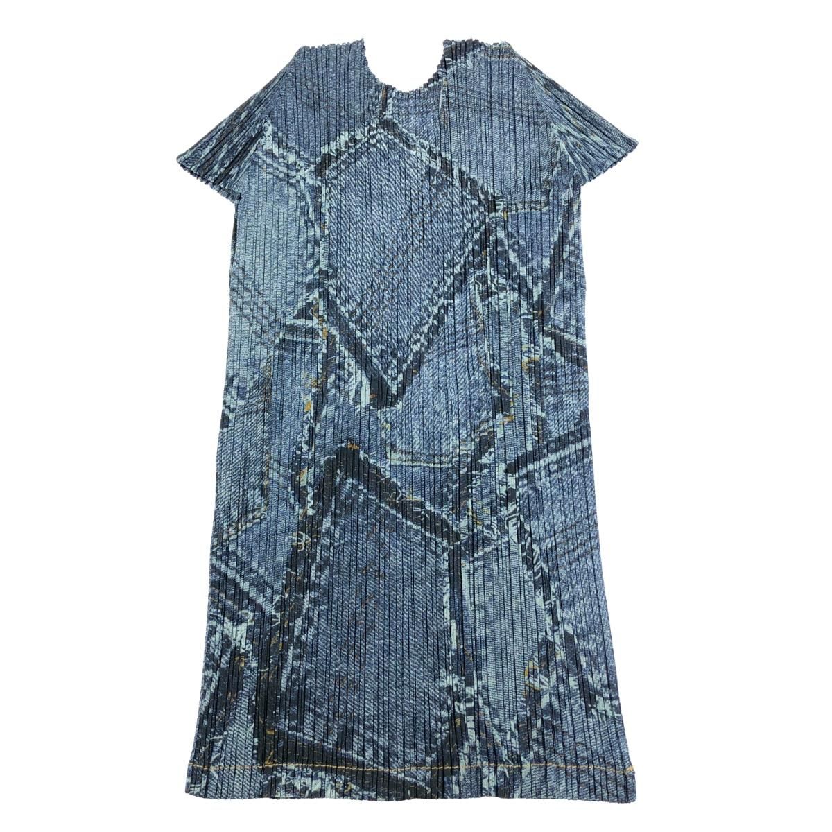 PLEATS PLEASE プリーツプリーズ　半袖　カットソー　Tシャツ プリーツプリーズPLEATS PLEASE ファブリックプリントプリーツ