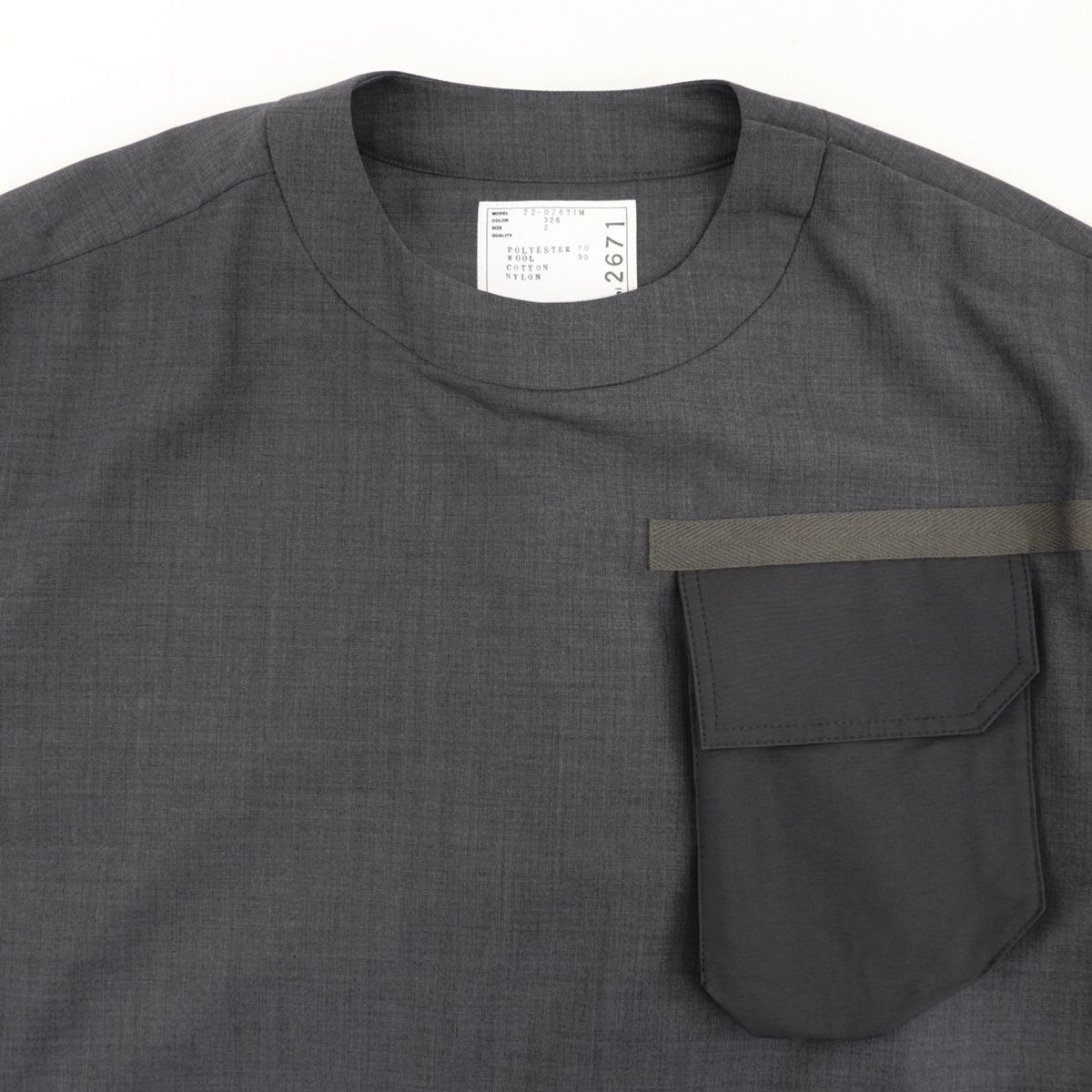 sacai 20ss suiting pullover グレー