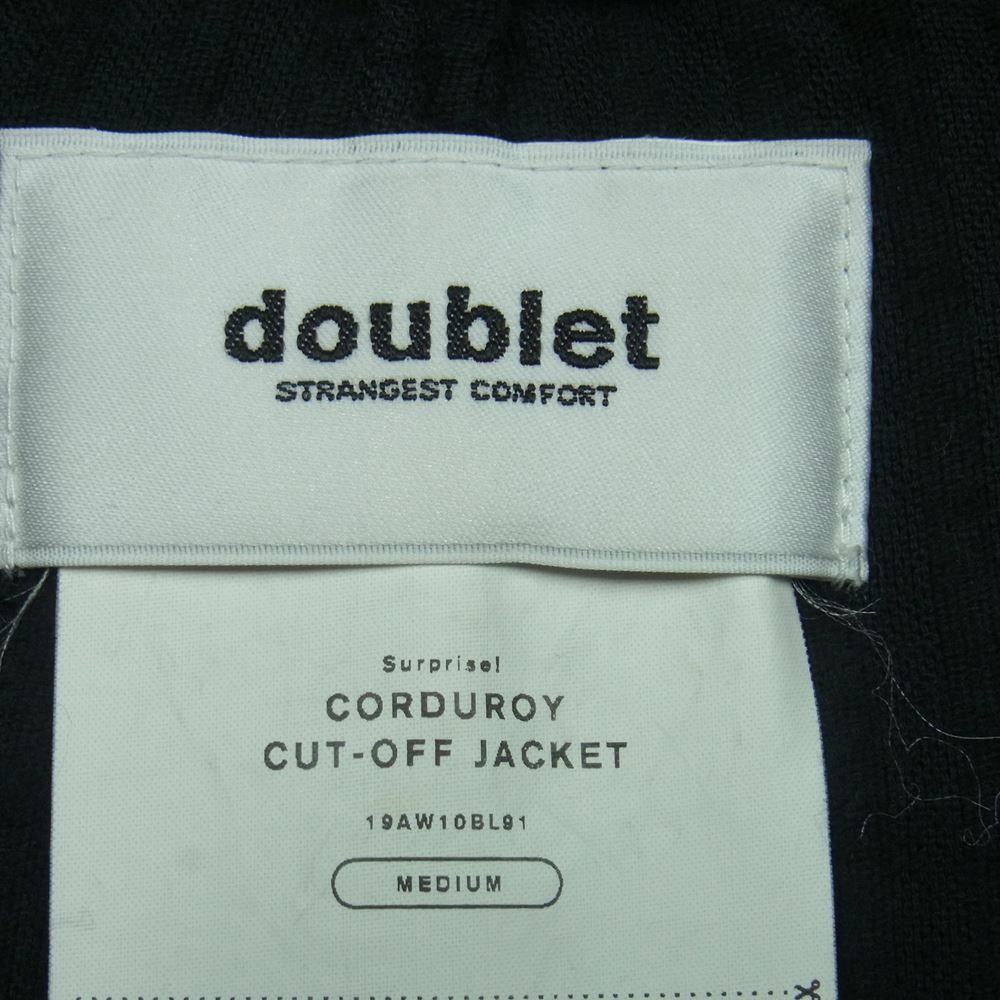 ダブレット doublet 19AW 19AW10BL91 CORDUROY CUT-OFF JACKET