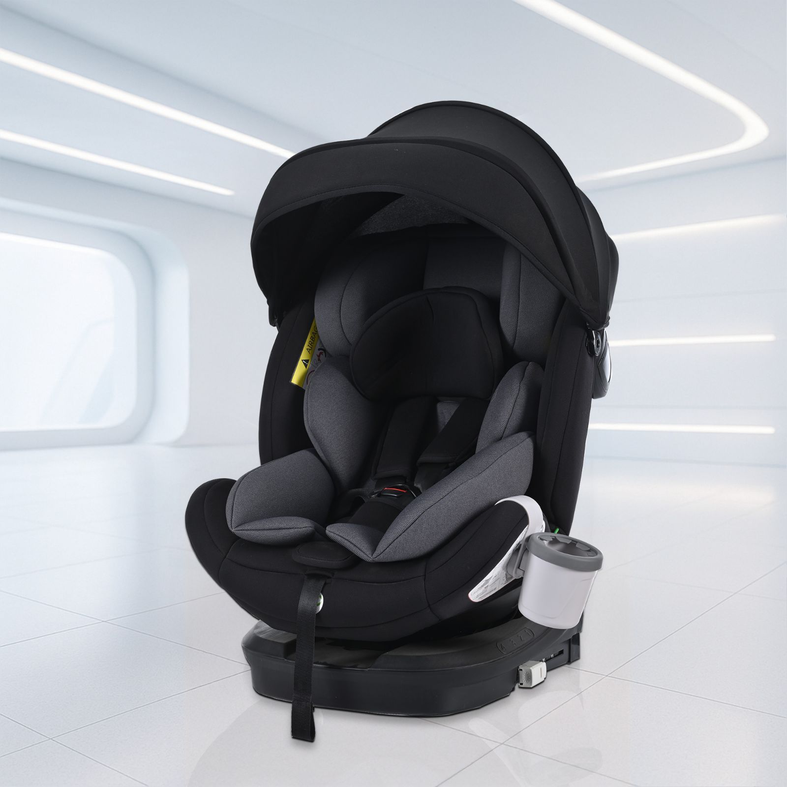 ドリンクホルダー追加】【トップテザー】チャイルドシート 新生児 ISOFIX 0歳～12歳 360度回転式 40～150cm コレクション  ジュニアシート 調節可能 洗える 超広いキャノピー付き ベビーシート 出産祝い 車