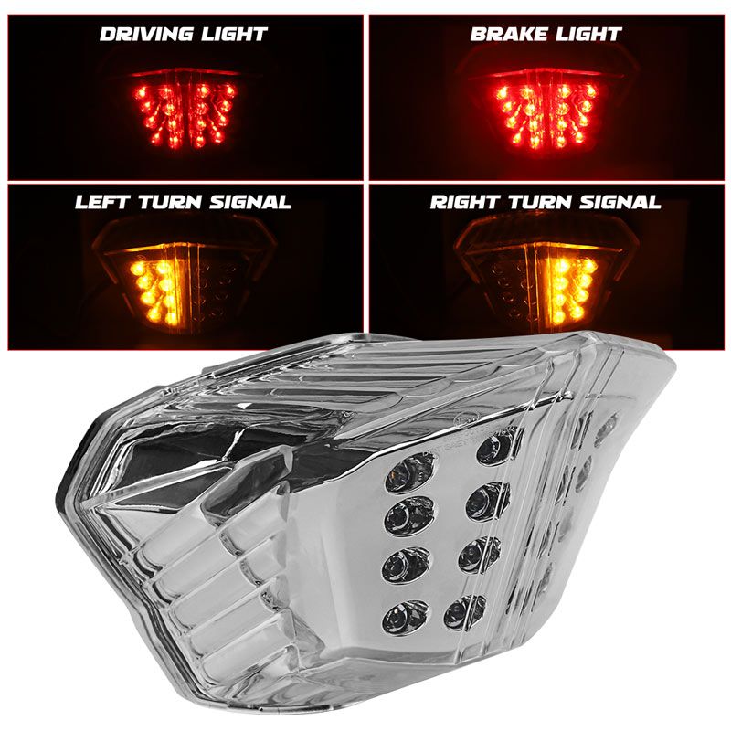 バイク 二輪 LED テールライト リアライト ヤマハ FZ6R|XJ6 2009-2017 赤 黄色 ウィンカーランプ ブレーキストップランプ テールライト DIY