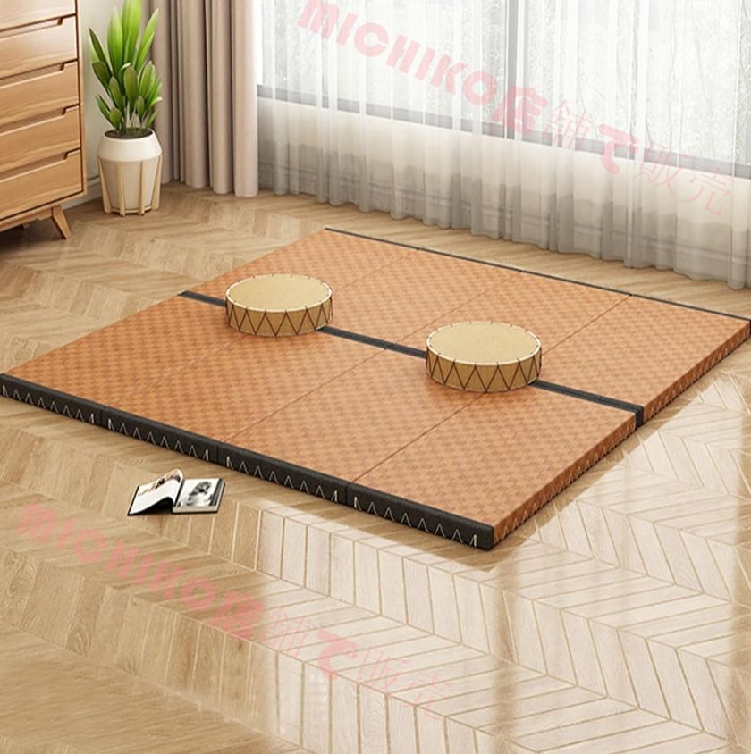 置き畳 ユニット畳 折りたたみ式畳マット 日本の畳フロアマット 籐 ラグ 夏用 フローリング 畳 マット 冷感ラグマット たたみマット 折りたたみ式床スリーピングマット プレイマット 自由に継ぎ合わせ 収納便利涼感マットマ100cm 200cm 厚さ5cm MARWIL-DEMENAGEMENTS_CH