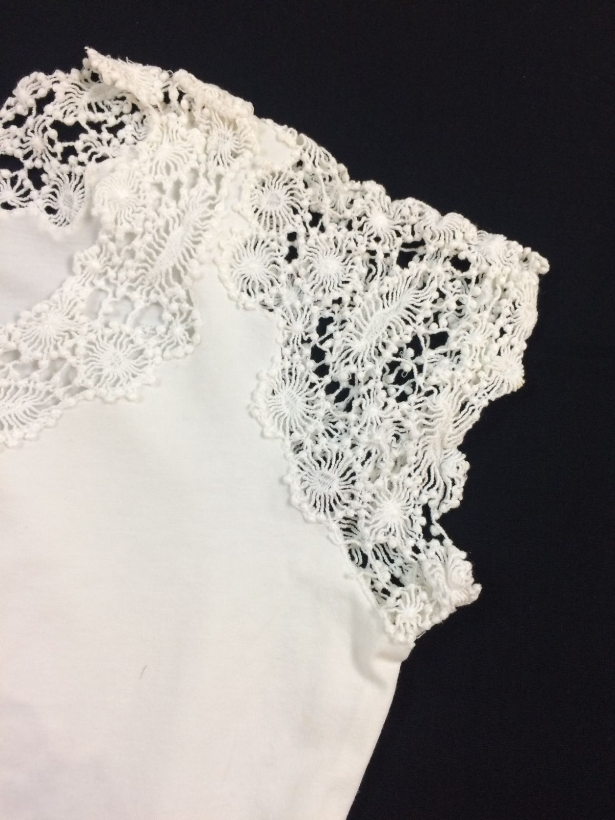 エルマンノシェルヴィーノ 長袖シャツ トップス レース生地 ホワイト