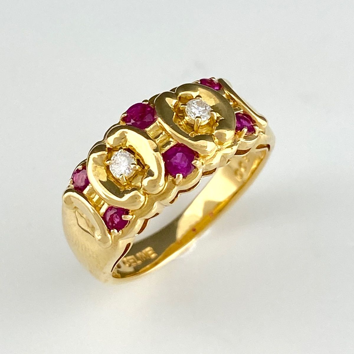 セリーヌ CELINE ルビー デザインリング K18 イエローゴールド 指輪