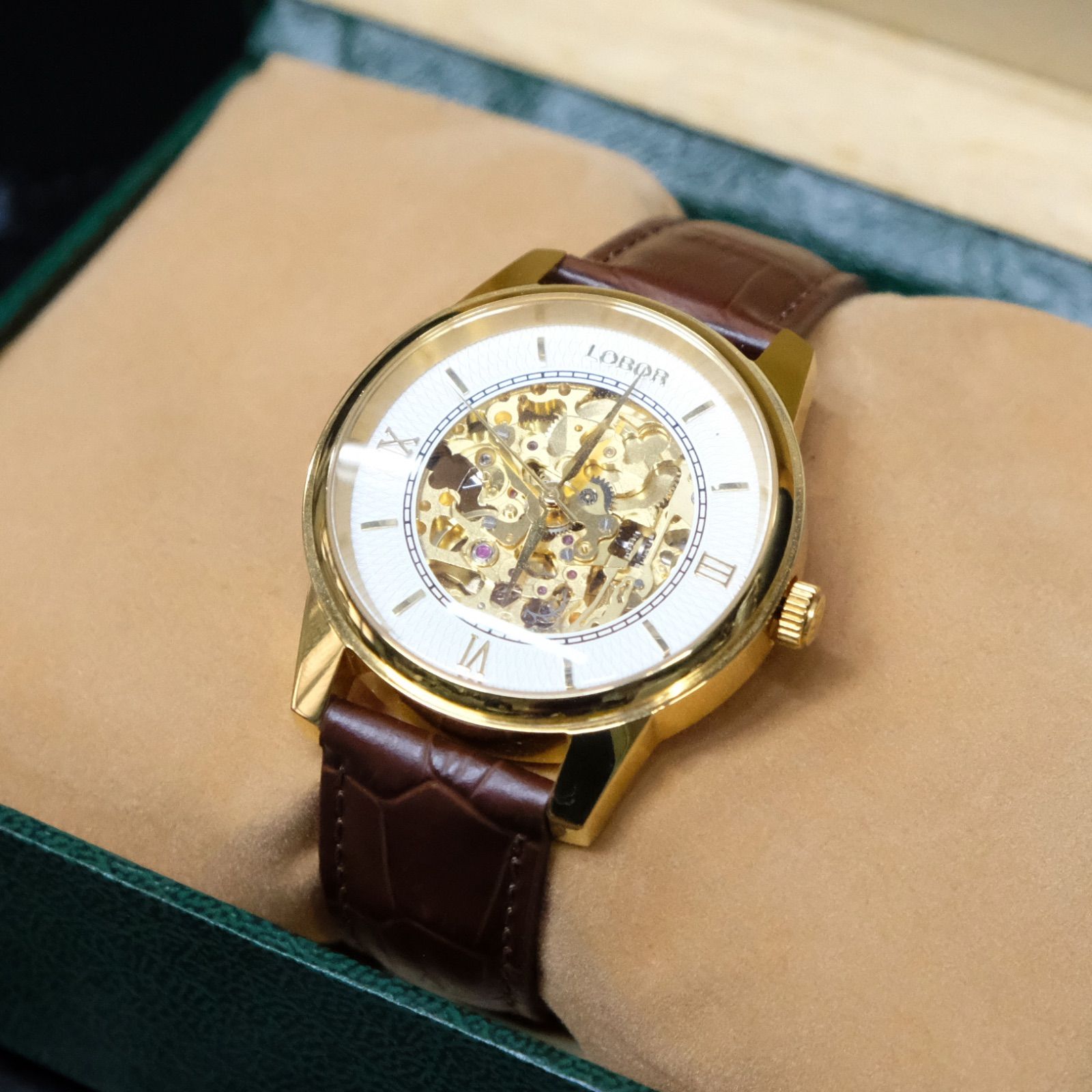 美品 LOBOR ロバー LB3507M 腕時計 レディース 自動巻き ゴールド 美品 LOBOR ロバー LB3507M 腕時計 レディース 自動巻き