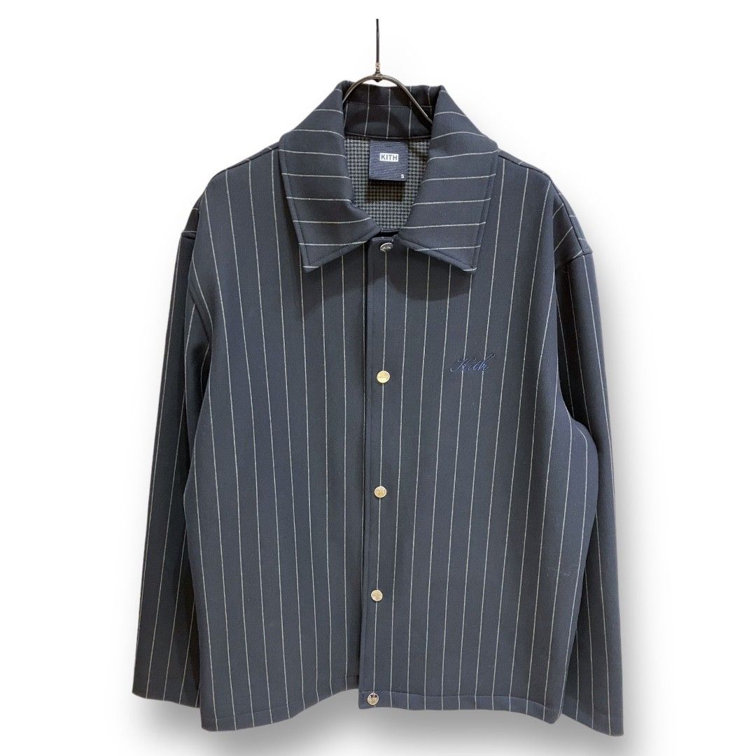 KITH (キス) 23SS Pinstripe Double Knit Coaches Jacket ピン