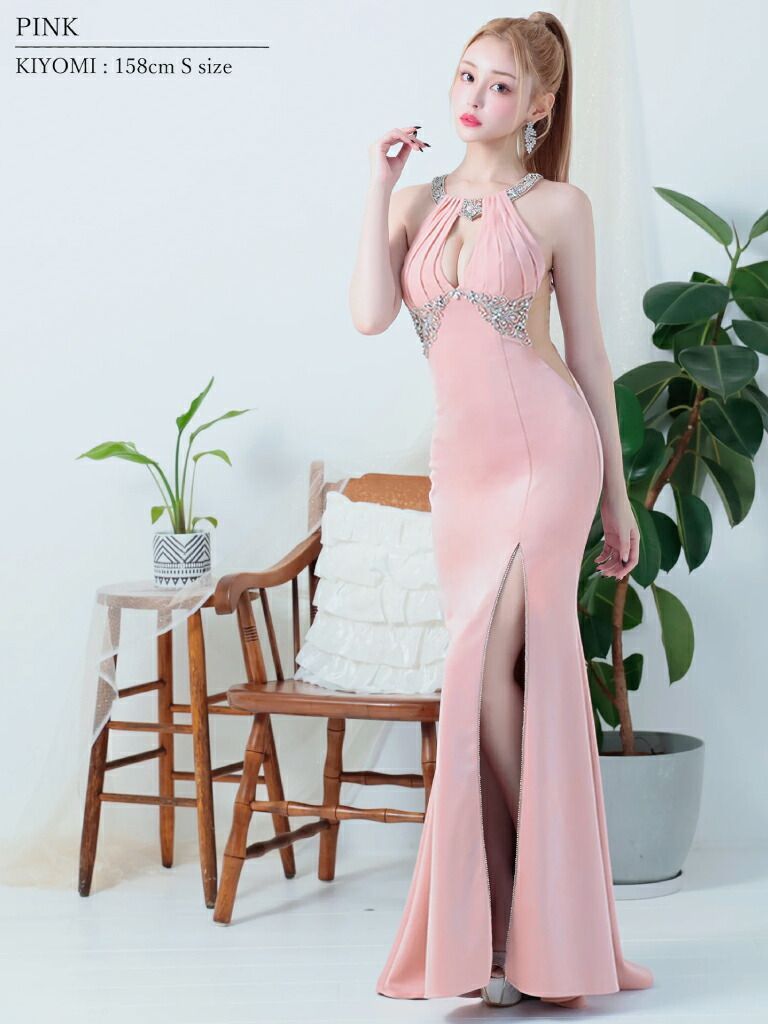 XSグレージュ3481 ディアバイローブドフルール エルケイキャバドレス