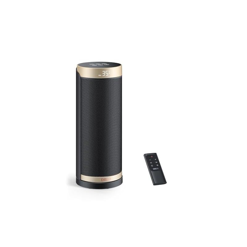 Dreo ヒーター セラミックヒーター 電気ファンヒーター 2秒速暖 5種モード 70°首振り リモコン操作 暖房器具 12時間タイマー 転倒自動OFF 過熱保護 省エネ 1200W 知能恒温 足元ヒーター 卓上 温風 タワー式 LEDディスプレイ 0