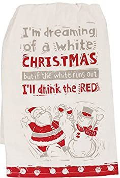 Primitives by Kathy 36161 Christmas Kitchen Dish Towel Set White Christmas