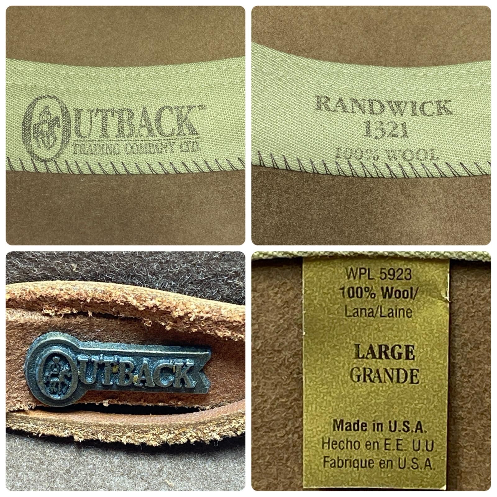§§OUTBACK ハット SIZE L ブラウン RANDWICK1321 ウール100％ ブラウン HRDEVELOPMENT_JP