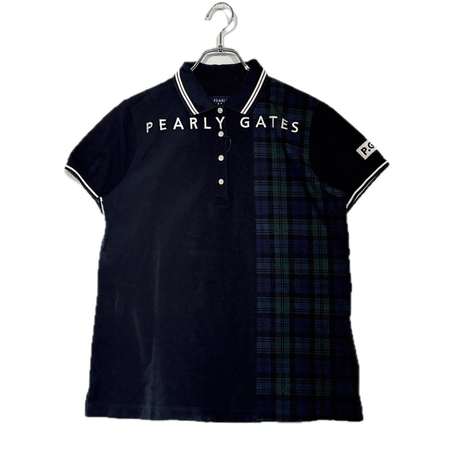 パーリーゲイツ レディース半袖ポロシャツ ネイビー　サイズ2 中古 レディース パーリーゲイツ PEARLY GATES 半袖ポロシャツ 2