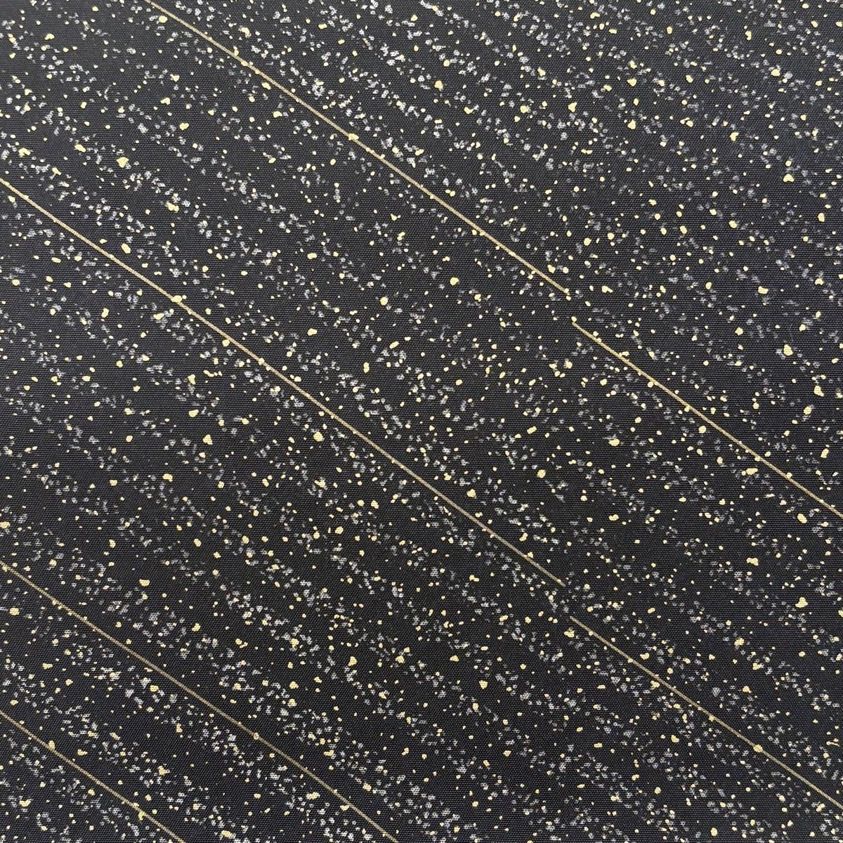 袋帯 秀品 斜縞 幾何学 金彩 黒 全通 正絹