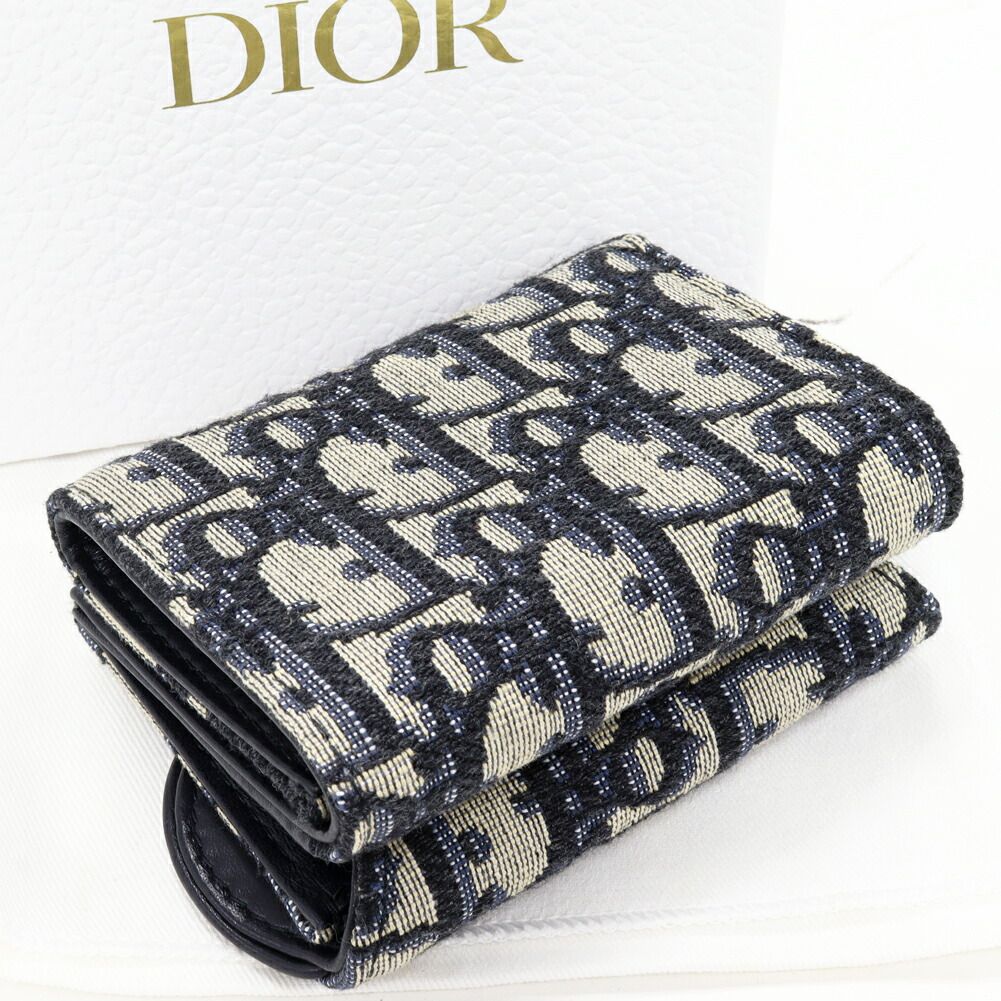 美品【ディオール】オブリーク コンパクト財布 ３つ折り財布 Christian Dior - ディオール 三つ折り財布 コンパクト