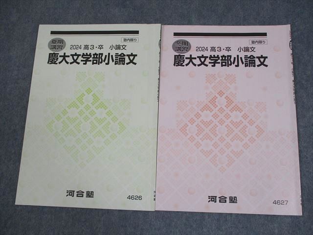 河合塾 慶應義塾大学 慶大文学部小論文 テキスト 2024 夏期/冬期 計2冊 004s0D 河合塾 慶應義塾大学 慶大文学部小論文 テキスト 2024 夏期/冬期