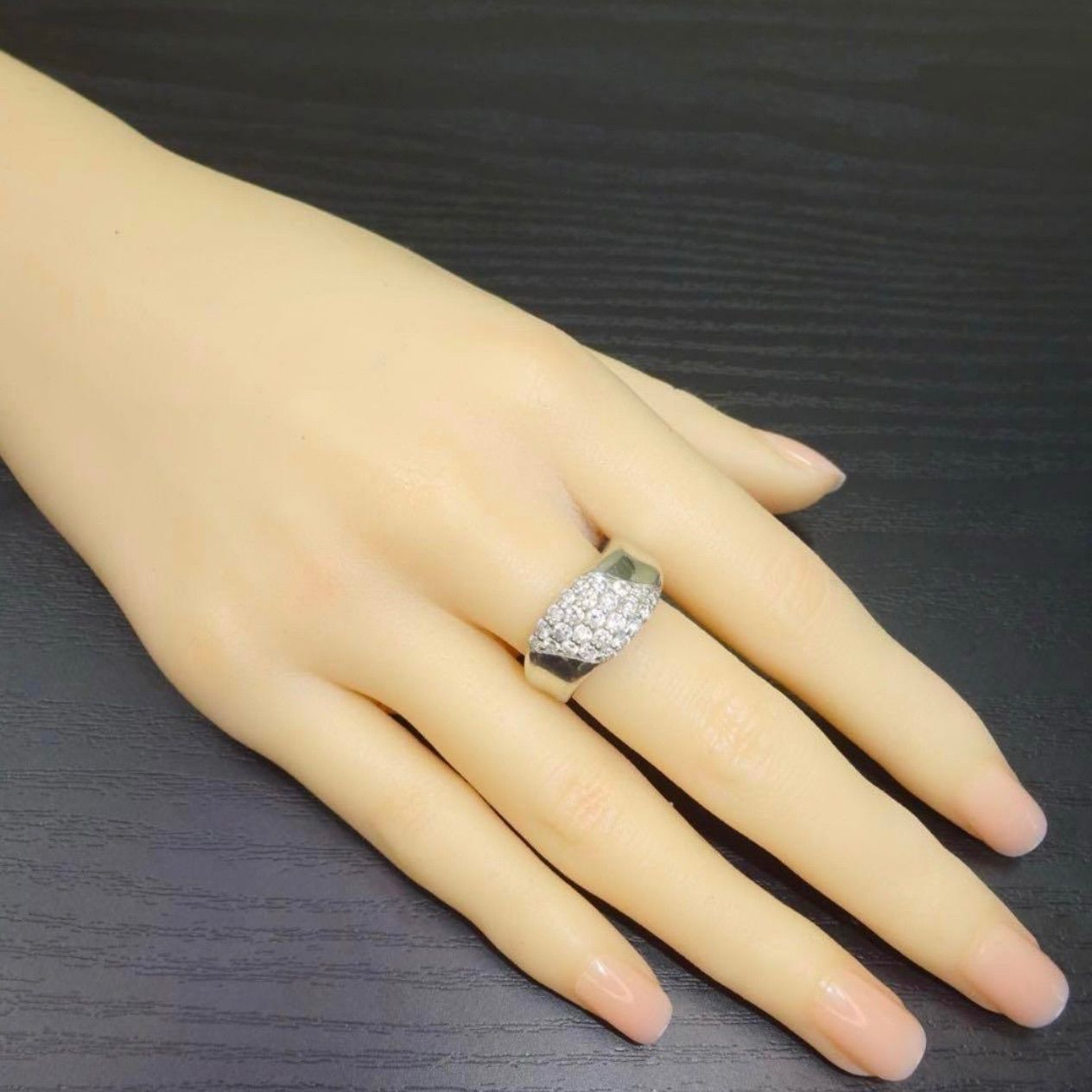 プラチナ pt900 三越ジュエリー 天然ダイヤモンド 1.00ct 幅広 