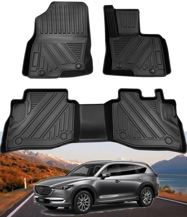 CX8 フロアマット マツダCX-8フロアマット KG2P 専用 3Dフロアマット ラゲッジマット カーマット マット H29.12～ AT車専用 5席分 TPE素材 ズレ防止 耐汚れ 耐磨耗性 防水仕様 車内用品 (3Pセット ブ