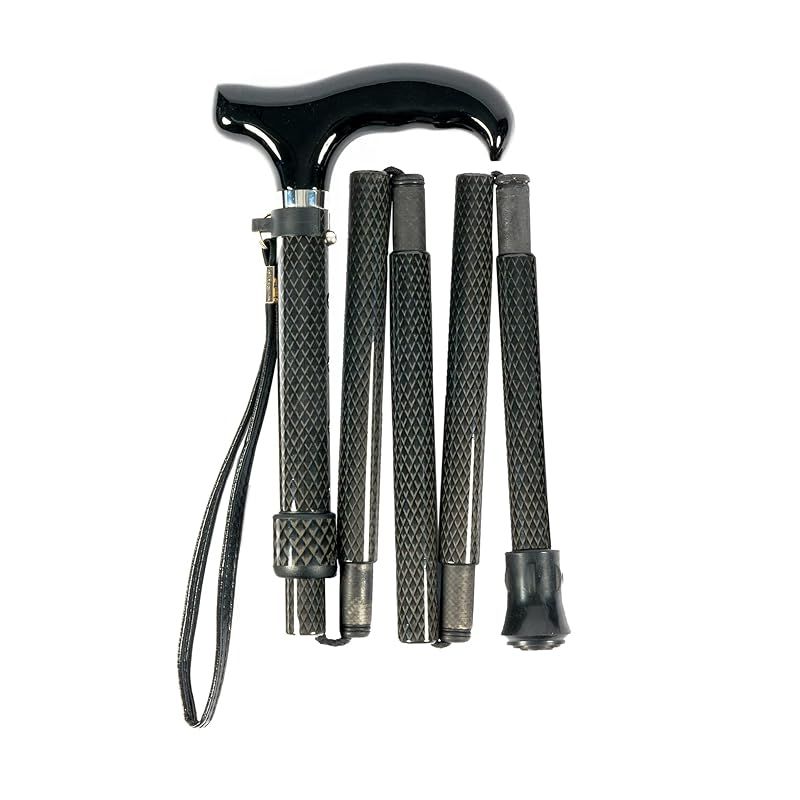 超軽量210g オールカーボンコンパクト23cm 折りたたみ伸縮杖ロング|ブラックPC23 0