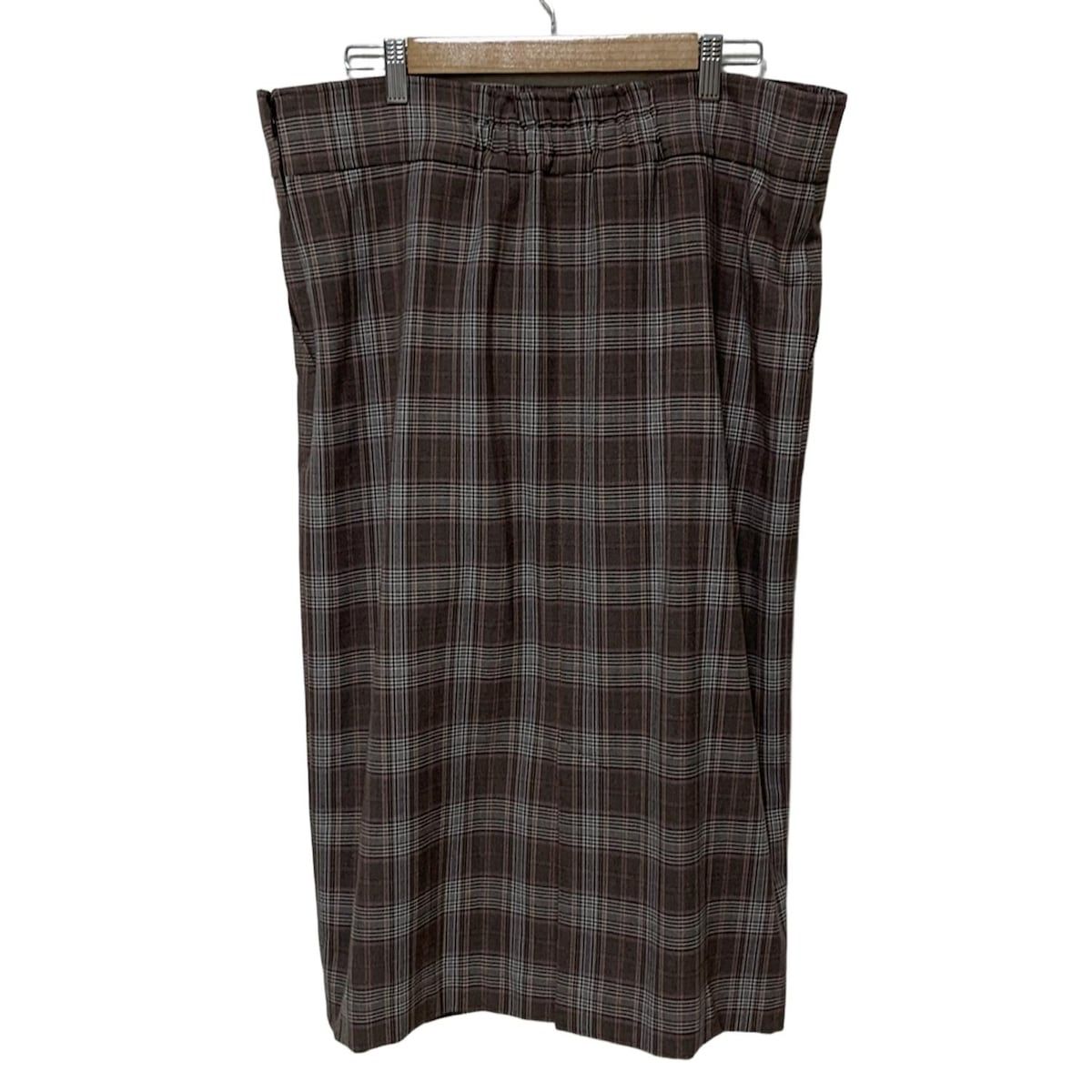 Rose Tiara ローズティアラ スカート サイズ42 L レディース - ダークブラウン×ピンク×マルチ ひざ丈 チェック柄 パール