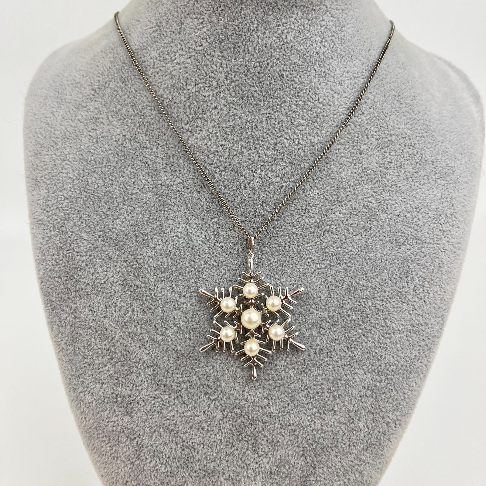 MIKIMOTO ミキモト アクセサリー ペンダント 雪の結晶 真珠 ネックレス レディース【中古商品】HIBUOCHI VINTAGE - メルカリ