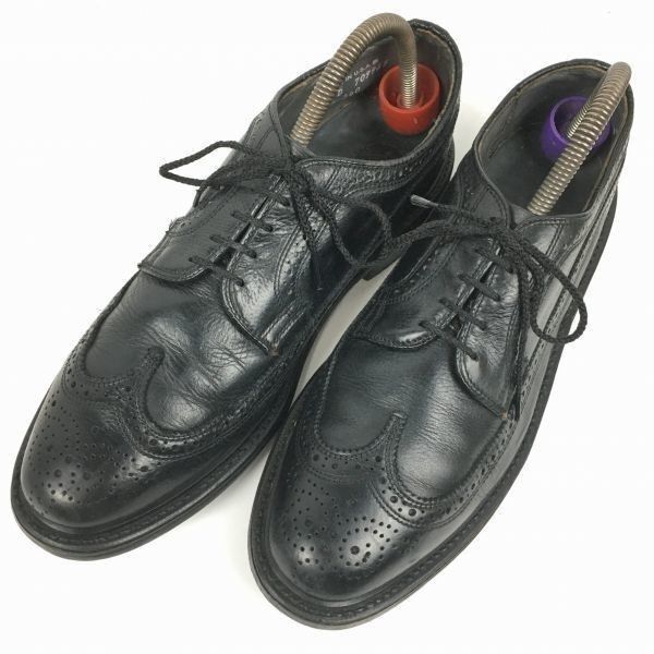 70s-80s?/USA製/Vintage☆ロングウイングチップ アメリカンブローグ 黒