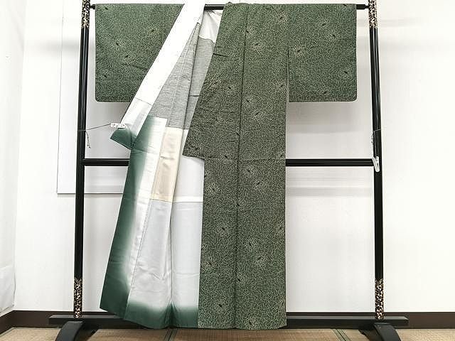 平和屋着物□上質な紬 舞花文 胴抜き仕立て 正絹 逸品 CAAT8566kb