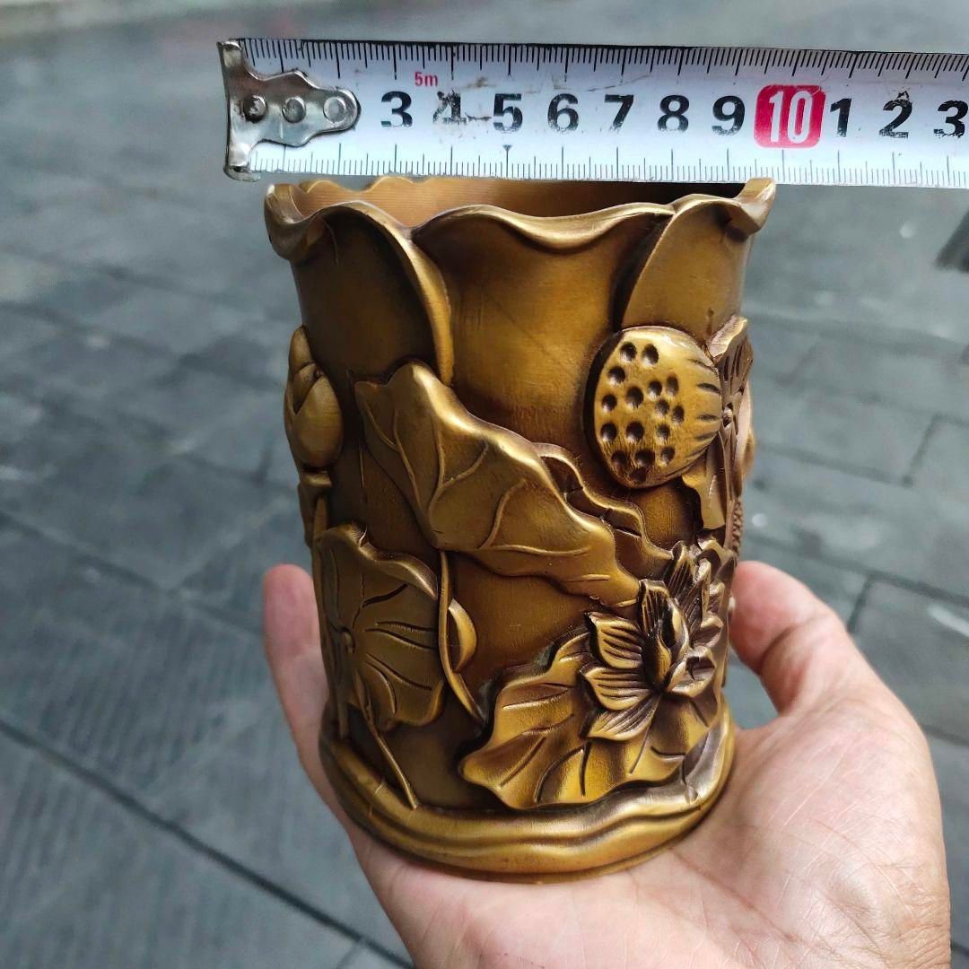 銅器 筆箱 文房具 蓮花筆箱 装飾品 工芸品 置物