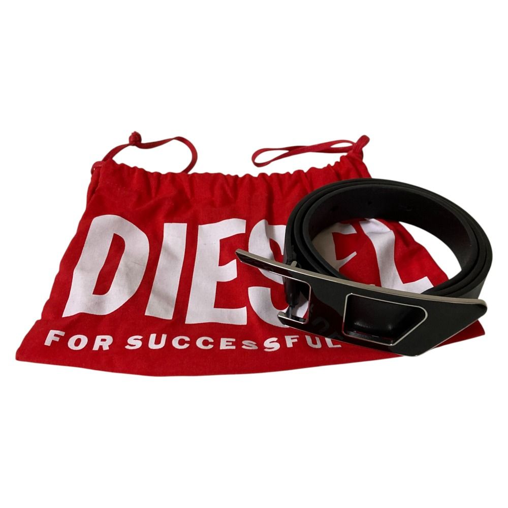 美品 24AW DIESEL ディーゼル B-DLOGO II レザー ロゴバックル