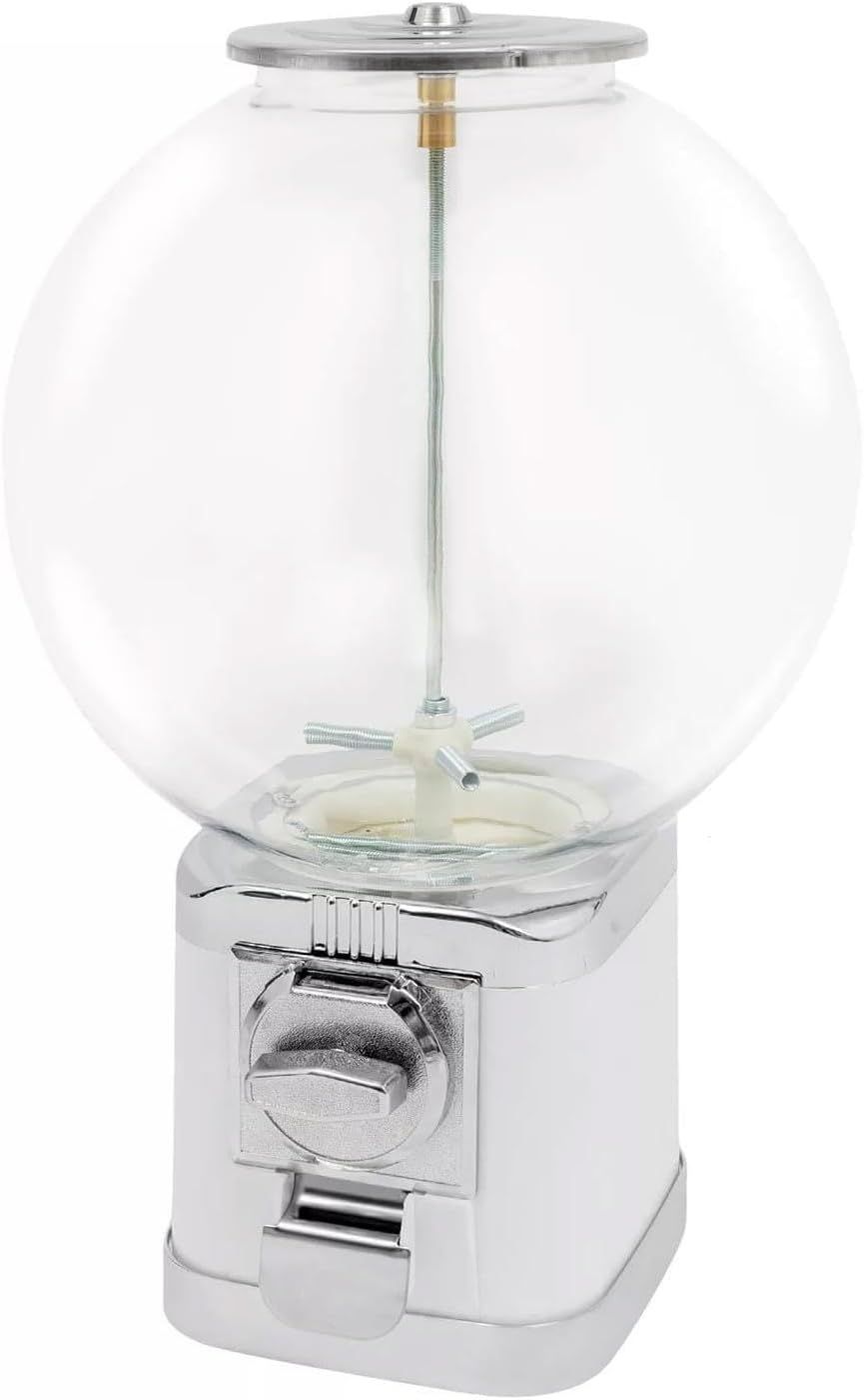 ガチャガチャ 本体 ガチャマシン 300x300x500mm 白色 赤色 レトロ 100円硬貨用 業務用 ガチャマシーン ドーム型 カプセルマシン ホワイト