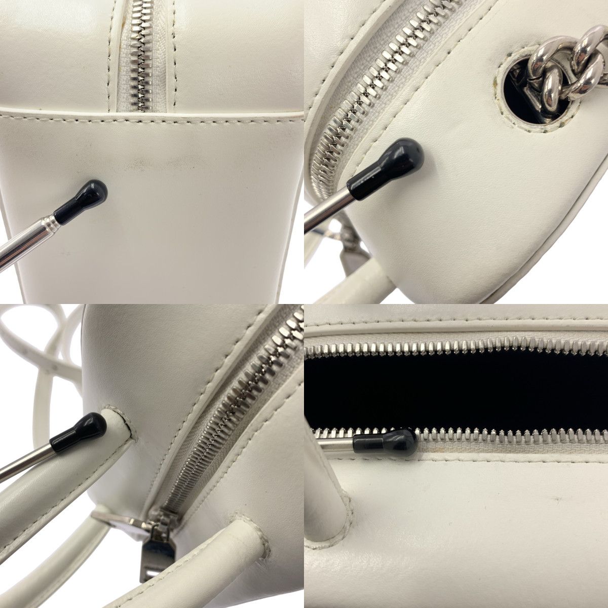 【美品】  Michino Paris / ミチノ パリ | 2way HELLO ロゴ ピカルバッグ スモール ショルダーバッグ | ホワイト | レディース 美品】 Michino Paris / ミチノ パリ | 2way HELLO ロゴ ピカルバッグ