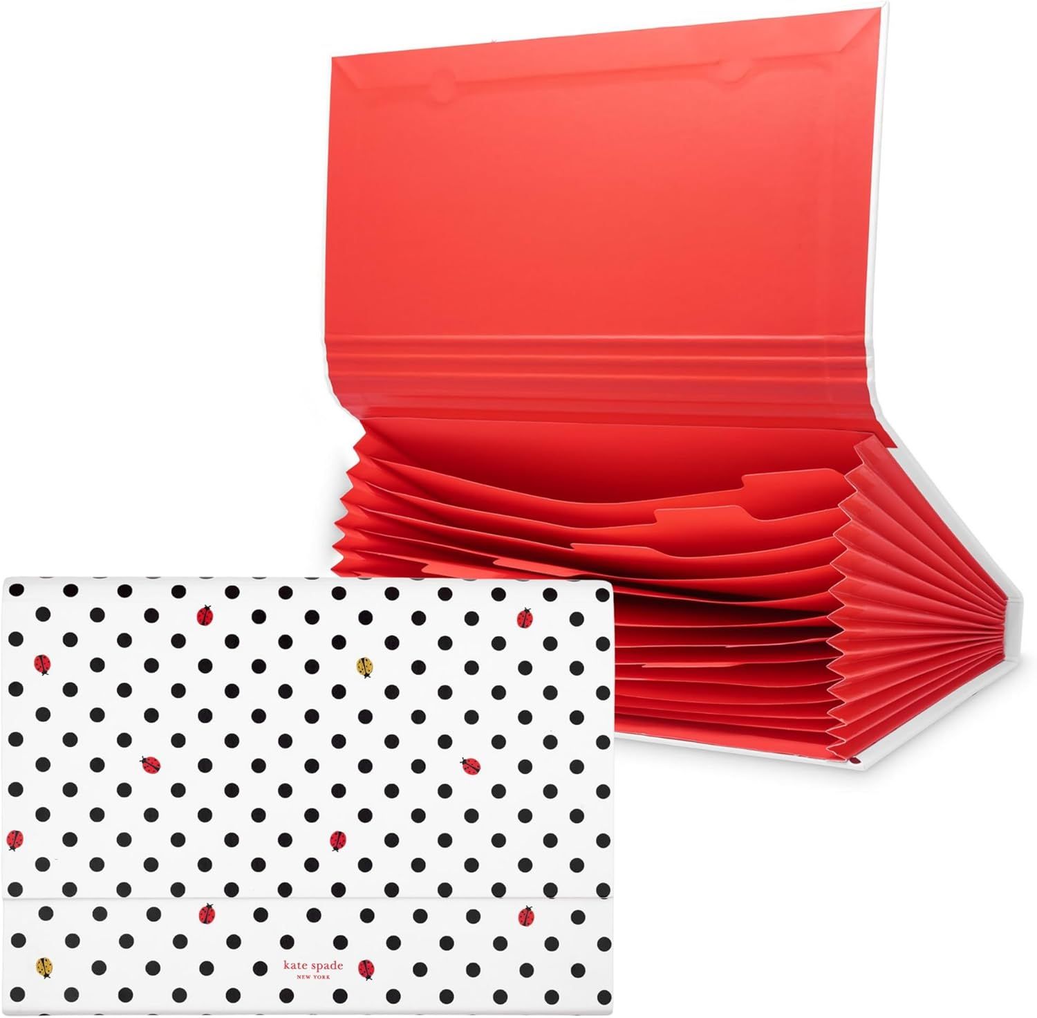 ケイト スペード ニューヨーク Kate spade new york アコーディオン 12ポケットファイルボックス PVCレザー Ladybug Dot 240540