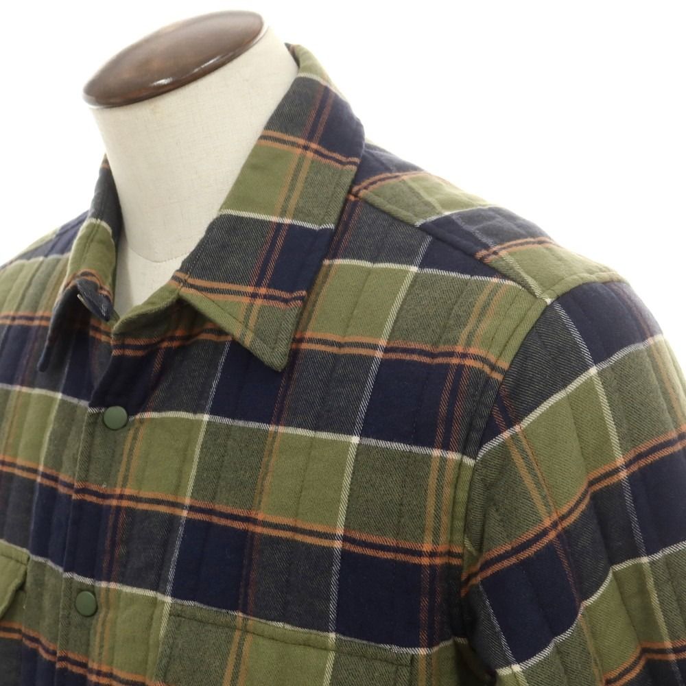 アスペジ ASPESI コットンリヨセル チェック 中綿 キルティング シャツブルゾン オリーブxネイビー サイズXL メンズ WWW_OLIVIERBERNSTEIN_COM