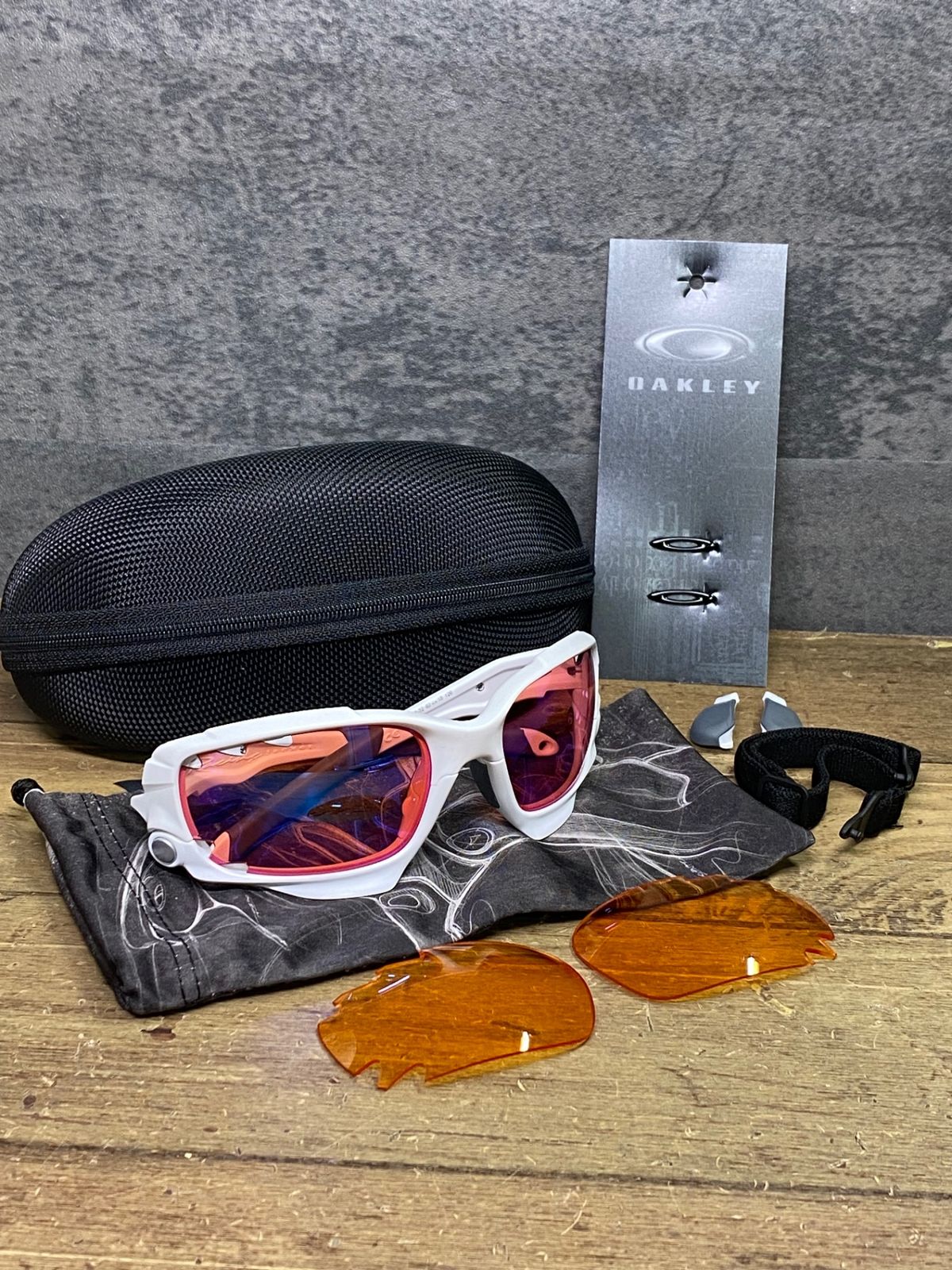 JN146 オークリー OAKLEY Racing Jacket サングラス アイウェア 白 