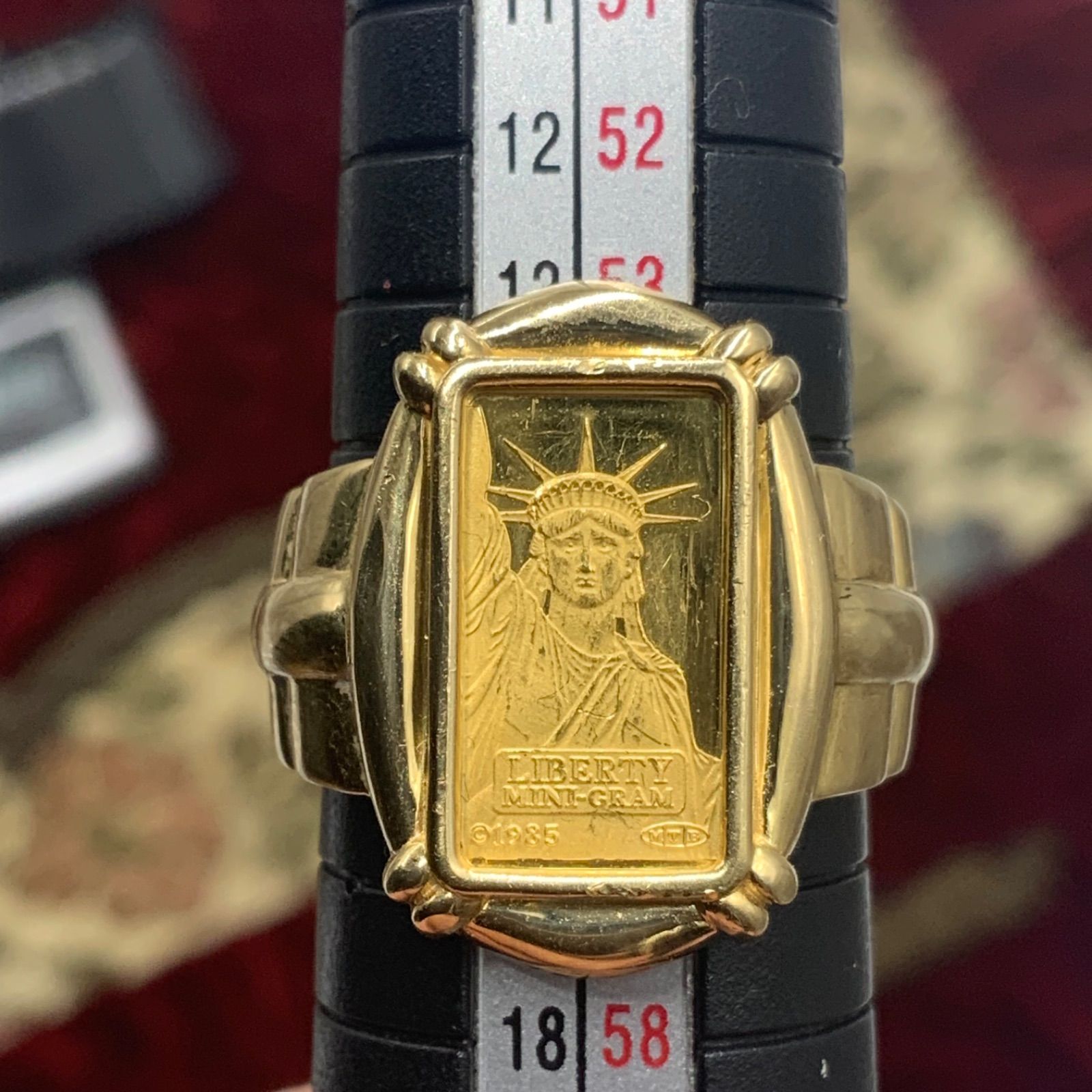 K24 リバティ1gバー リング指輪 枠K18 - メルカリ