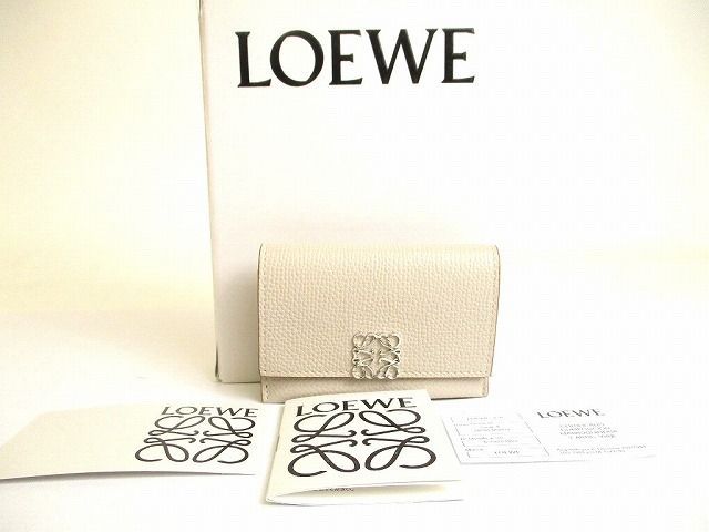 ロエベ LOEWE アナグラム レザー アコーディオン カードケース 名刺入れ カードホルダー メンズ レディース ♥保管品