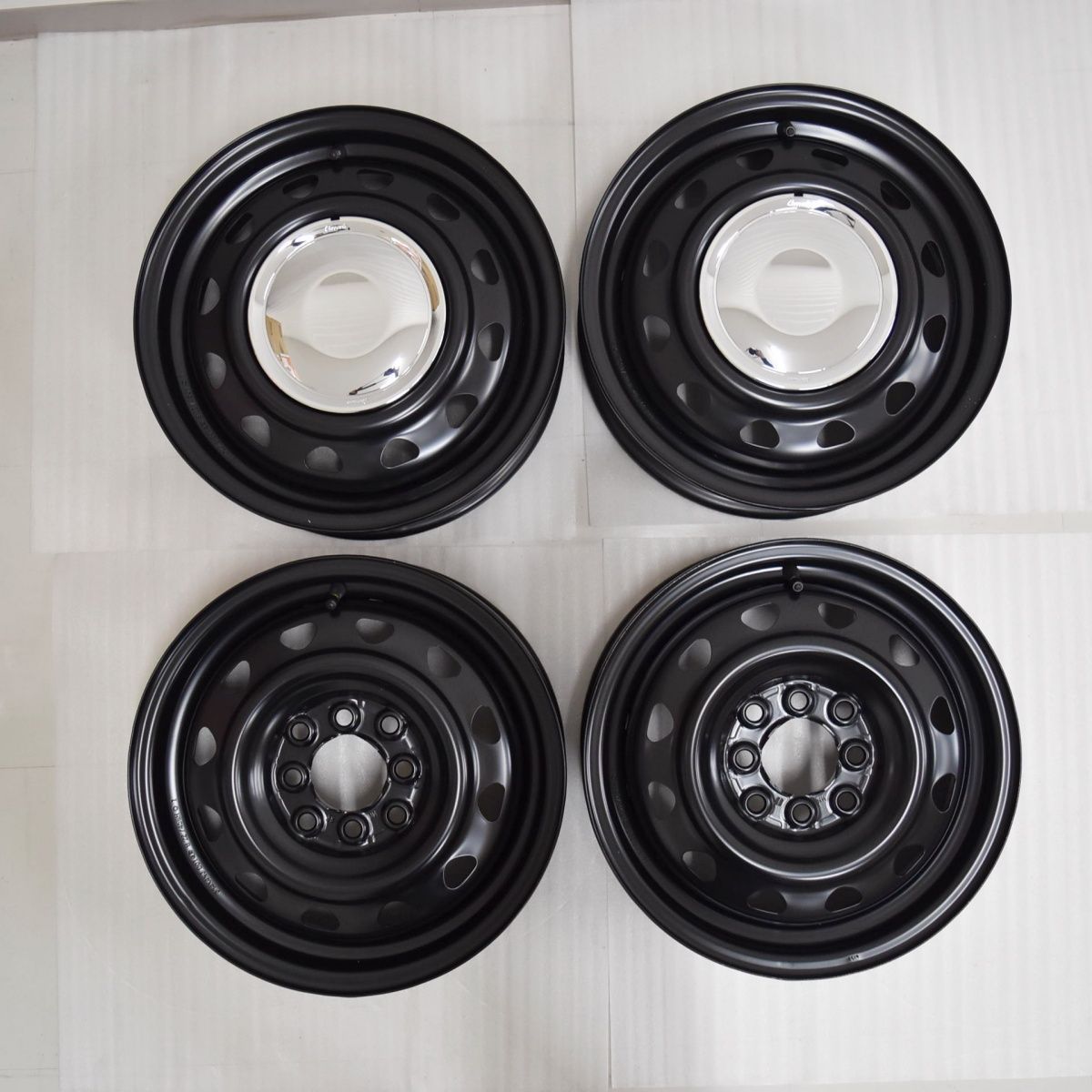 8穴 PCD100|114.3 14インチ 4.5J 45 ネオキャロ ウェッズ Weds NeoCarrow ブラック ホイール4本セット