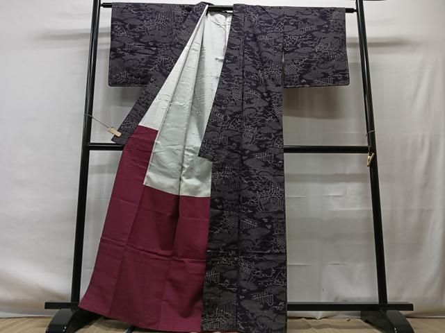 平和屋着物●上質な紬　雲絞り　正絹　逸品　AAAY5921ph 平和屋着物○上質な紬 雲絞り 正絹 逸品 AAAY5921ph
