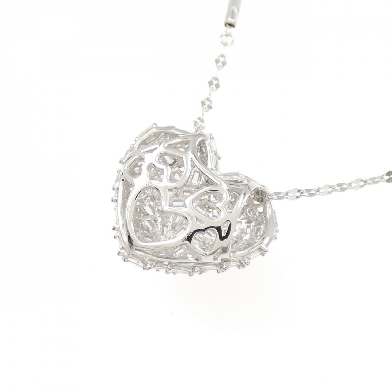 K18WG ハート ダイヤモンド ネックレス 0.40CT - メルカリ