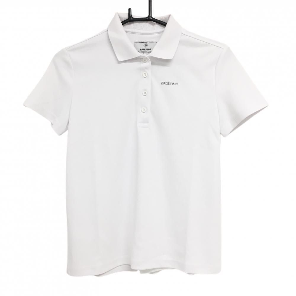 【新品未使用】BRIEFING ゴルフ レディース ポロシャツ XSサイズ ブリーフィング 半袖ポロシャツ 白 ロゴシルバー 後ジップ