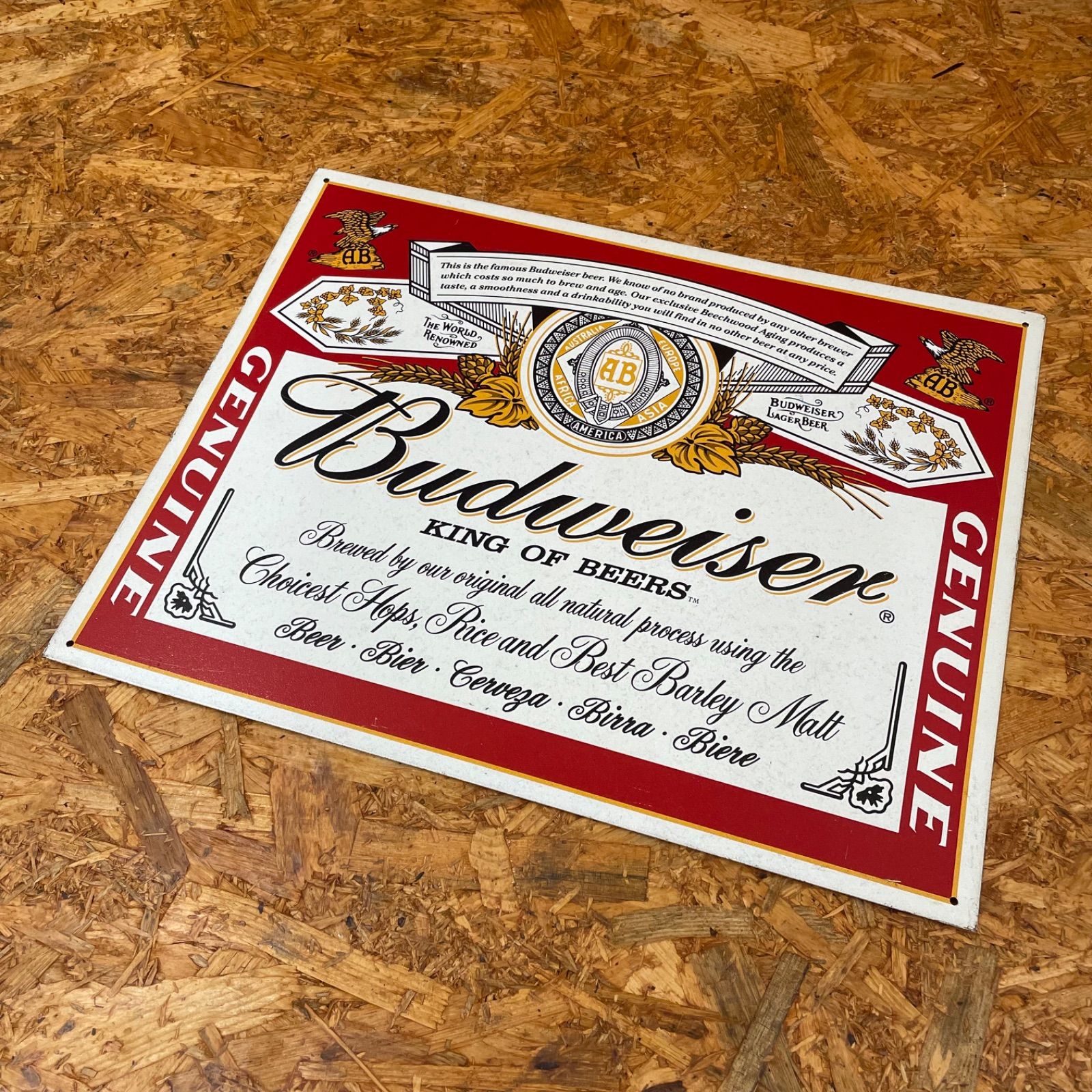 1】 USA製 サインプレート Budweiser ブリキ看板 アメリカン