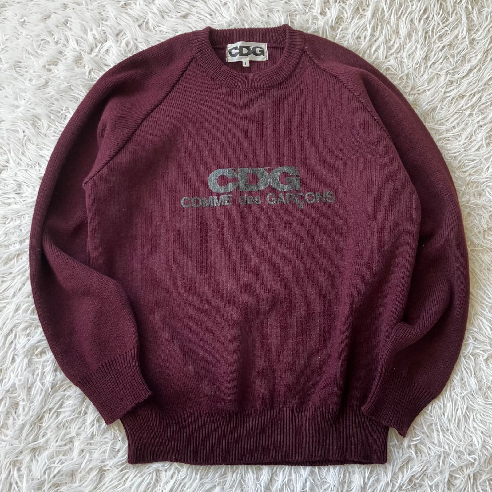 状態良 コムデギャルソン COMME des GARCONS cdgスクールニットレッド 