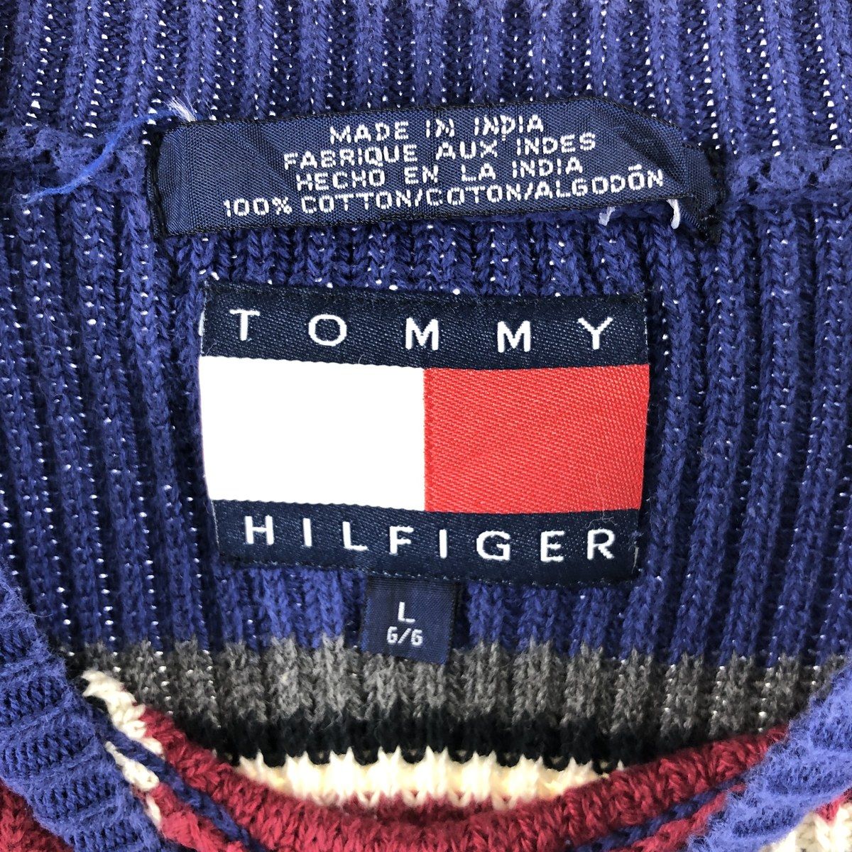 古着 90年代 トミーヒルフィガー TOMMY HILFIGER マルチボーダー