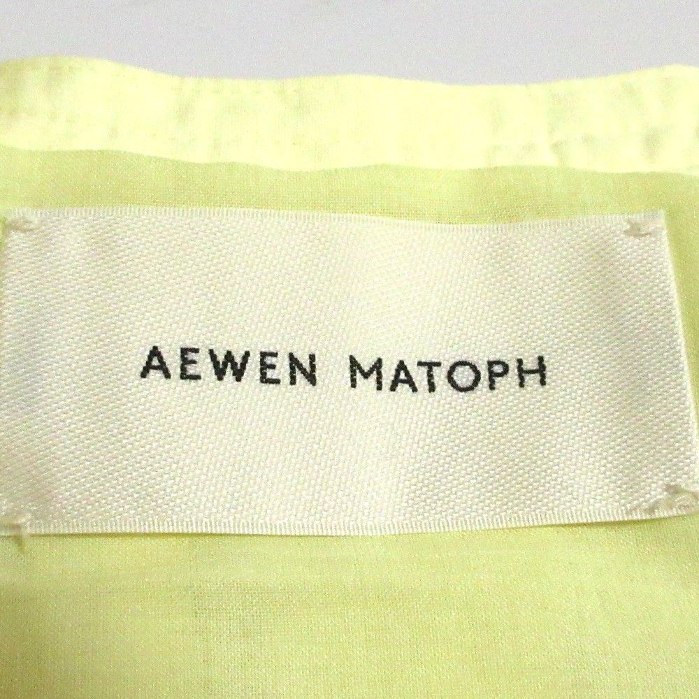 美品 AEWEN MATOPH イウエンマトフ フロントリボン Vネック スリーブレスブラウス イエロー レディース 古着 中古 AEWEN MATOPH - 美品 AEWEN MATOPH イウエンマトフ フロント