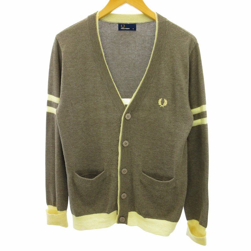 【美品】FRED PERRY メンズ　ニットカーディガン　XL F3078 美品】FRED PERRY メンズ ニットカーディガン XL F3078 - メルカリ