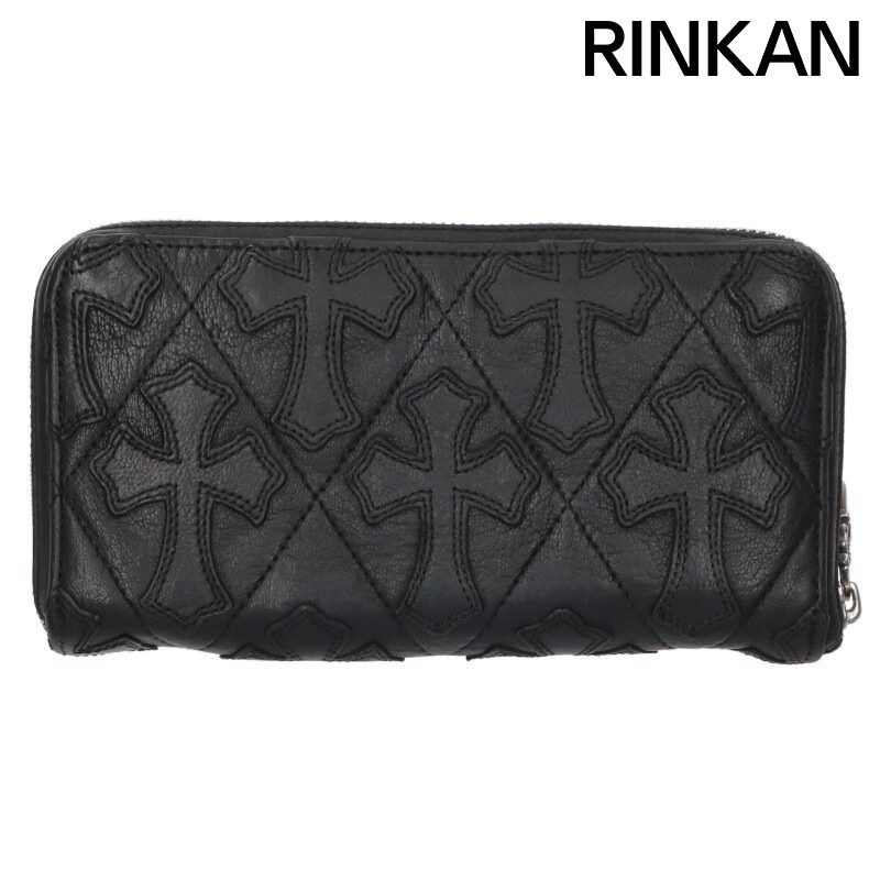 クロムハーツ REC F ZIP|QUILTED セメタリークロスキルティングレザーウォレット財布 メンズ